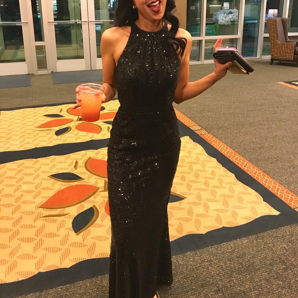 Black sequin dress